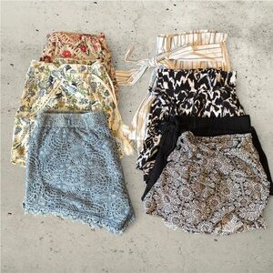 Bundle of Juniors Size M/L Shorts patterns belts crochet stripe floral